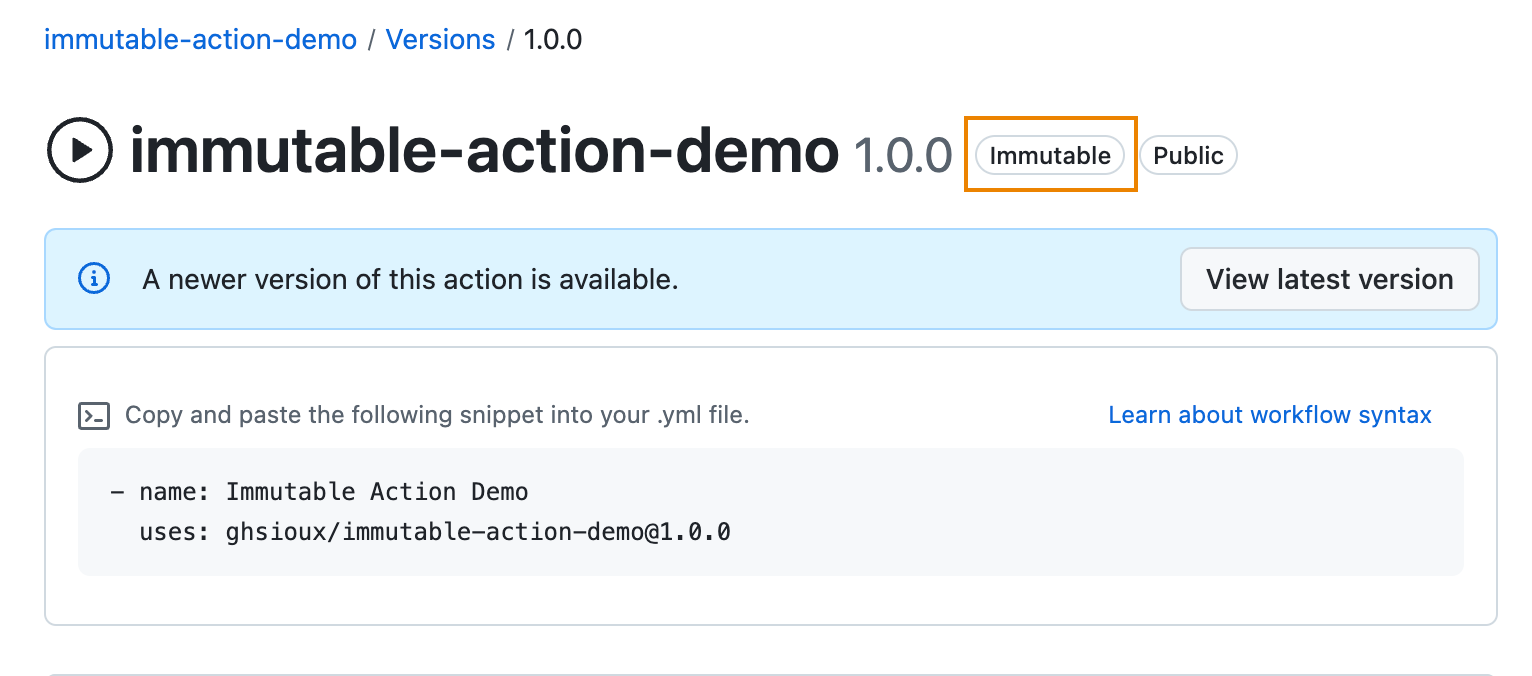 Immutable action package version 1.0.0